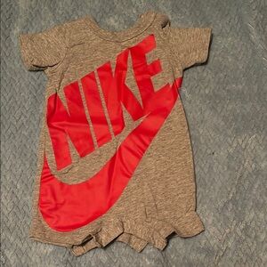 Nike Gray and Red Kids Bodysuit